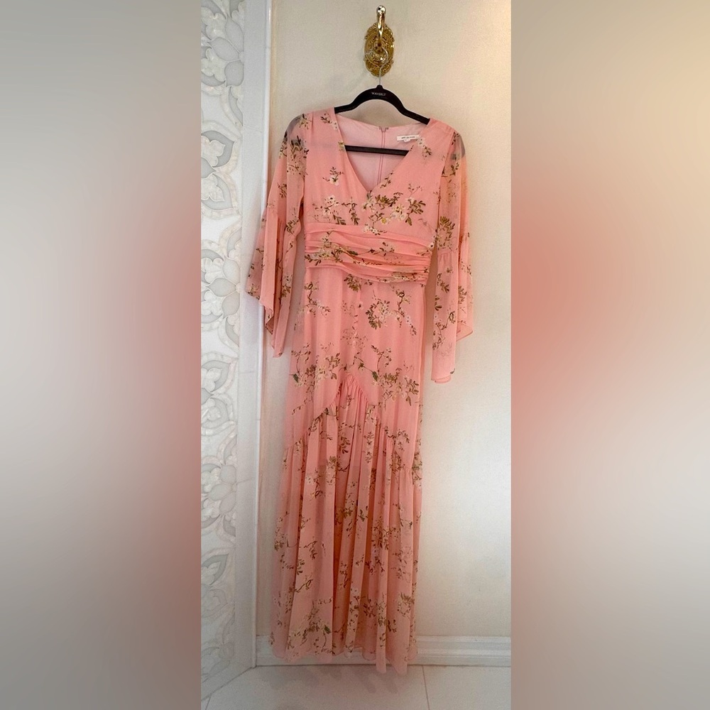 NWOT Avec Les Filles Coral Pink Floral Maxi Dress - Size Small